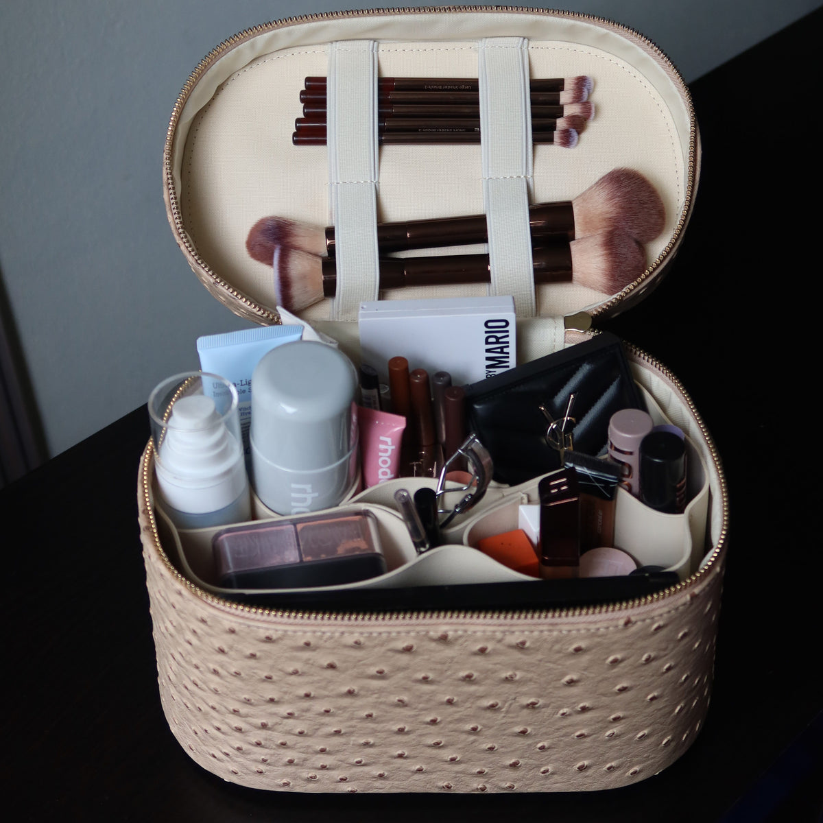 Ostrich Vanity Case – Travel Makeup Bag | Chai PIQUÉ CASES