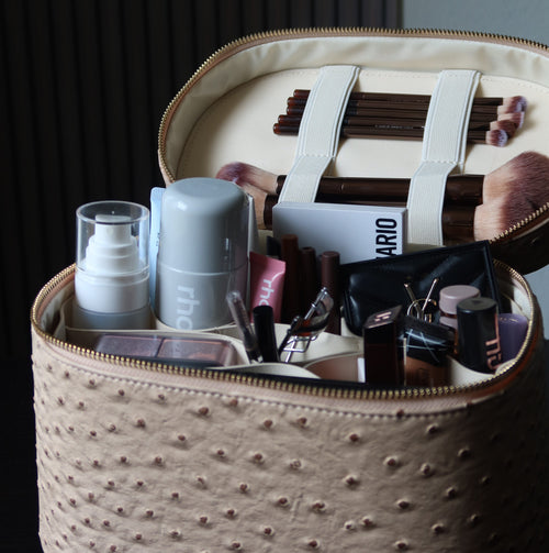 Ostrich Vanity Case – Travel Makeup Bag | Chai PIQUÉ CASES